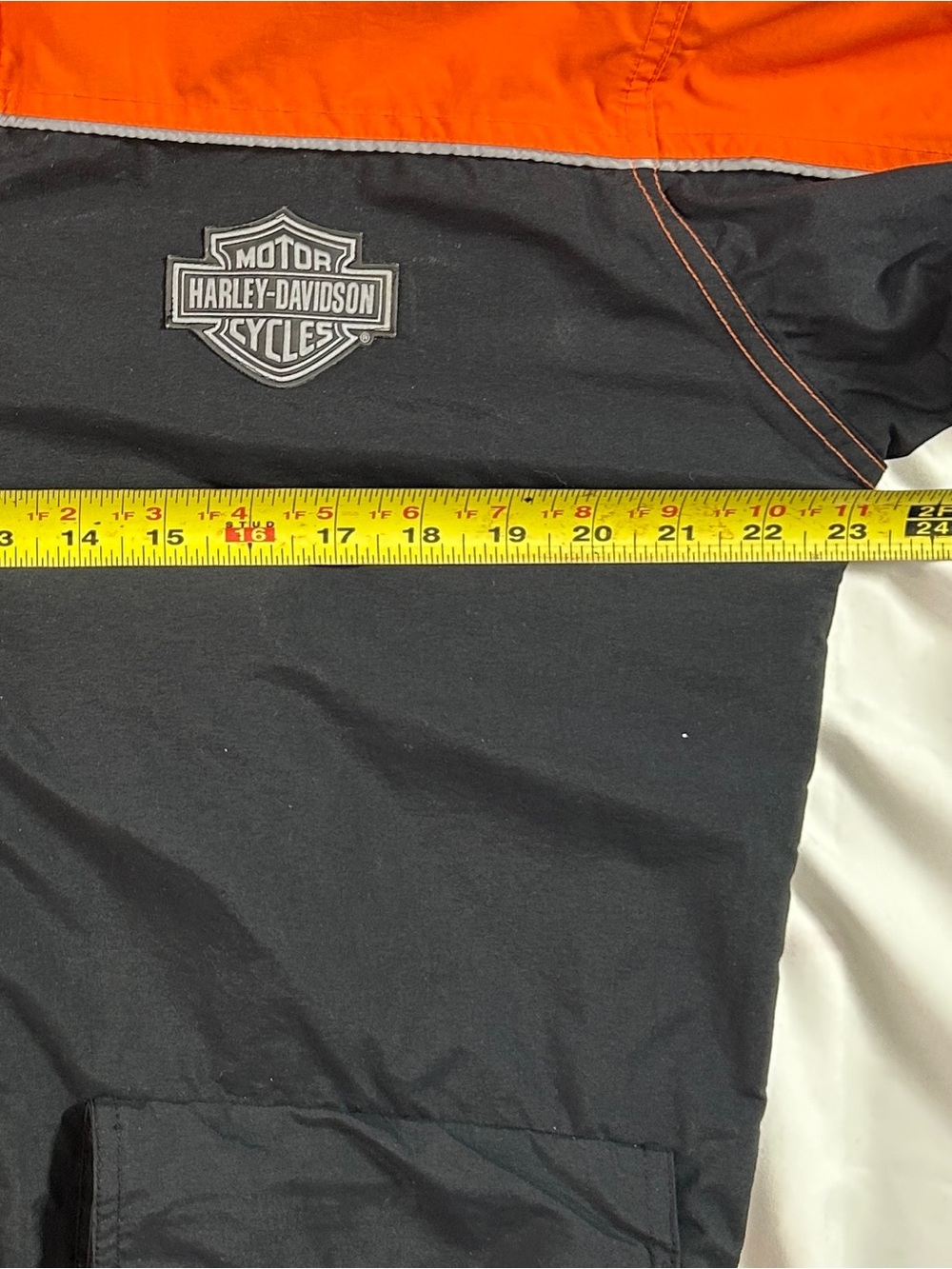 Harley-Davidson Mens S Black Orange Hooded Reflective Windbreaker Jacket - Picture 7 of 10